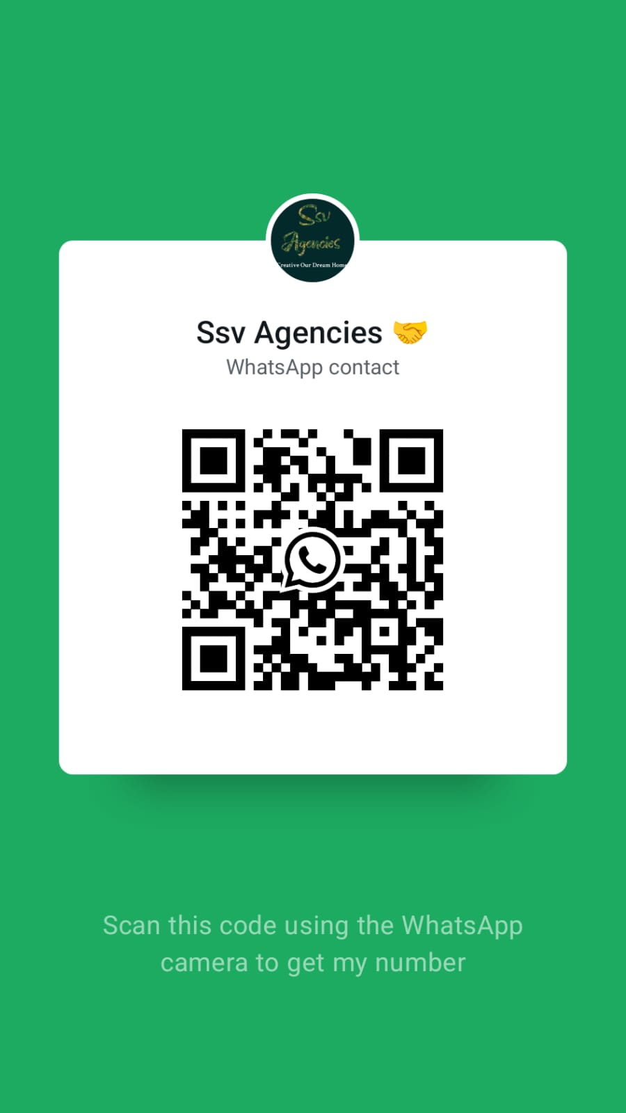Scan to message SSV Agencies on WhatsApp